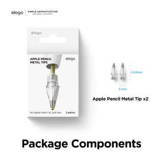 elago Metal Pencil Replacement Tips for Apple Pencil Pro, USB C, 1&2 สำหรับเปลี่ยนหัวปากกา มี 2 ชิ้น