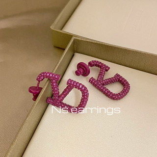 NS.EARRINGS | NS0064 - VLOGO SIGNATURE METAL AND CRYSTAL EARRINGS