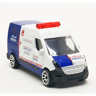 Majorette Renault Master - Dubai Ambulance White/Blue ล้อ 5U Scale 1/66 (8cm) ไม่มี package