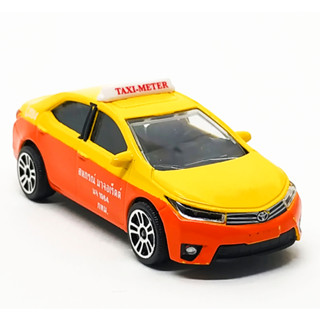 Majorette Toyota Corolla Altis - Thai Taxi Yellow/Orange ล้อ D5S Scale 1/61 (8cm) ไม่มี package