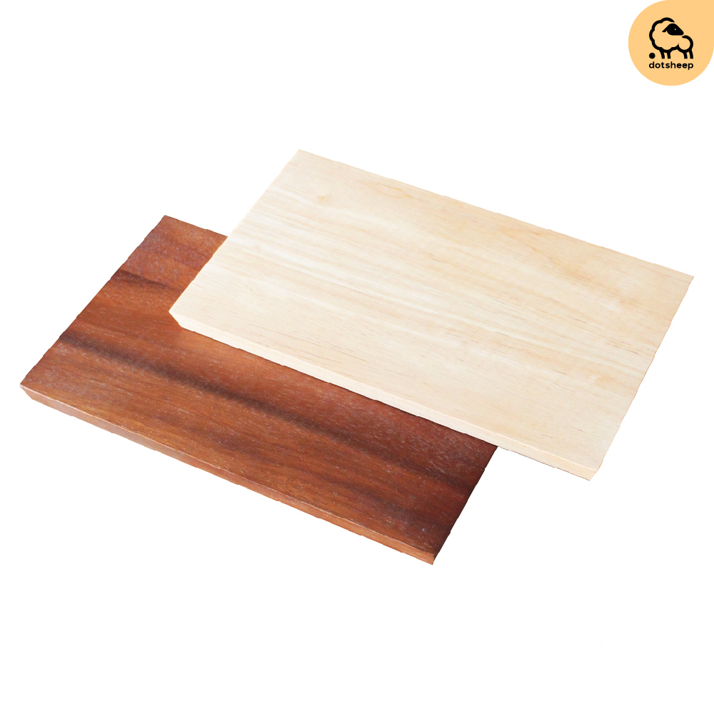 Dotsheep แท่นเสิร์ฟเรียบ เขียงไม้เล็ก Wooden cutting board รองแก้วกาแฟ เค้ก พร้อมเคลือบ Food Grade