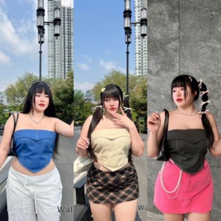 เสื้อเกาะอกแฟชั่นY2K ไซส์ใหญ่ เสื้อเซ็กซี่สาวอวบอ้วนสวยๆ Bigsize/Plussize