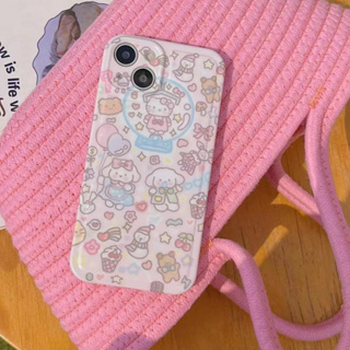 💜ส่งของขวัญ💜เคสไอโฟน 14 Pro Max 13 12 11 เคส for เคสไอโฟน11 Sanrio Kitty iPhone 13 พกง่ายๆ การป้องกันการตก Case