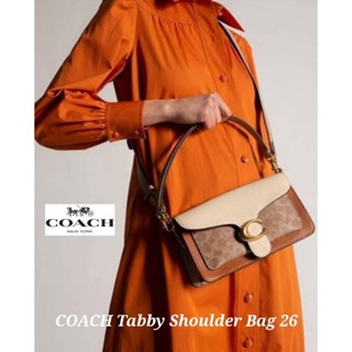 COACH Tabby Shoulder Bag 26 in Signature Canvas with Beadchain