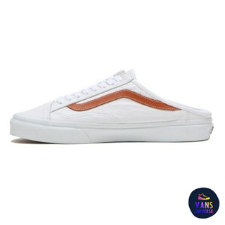 [ของแท้ ส่งฟรี จากไทย] VANS STYLE 36 MULE - (LEATHER) TRUE WHITE/BOMBAY BROWN