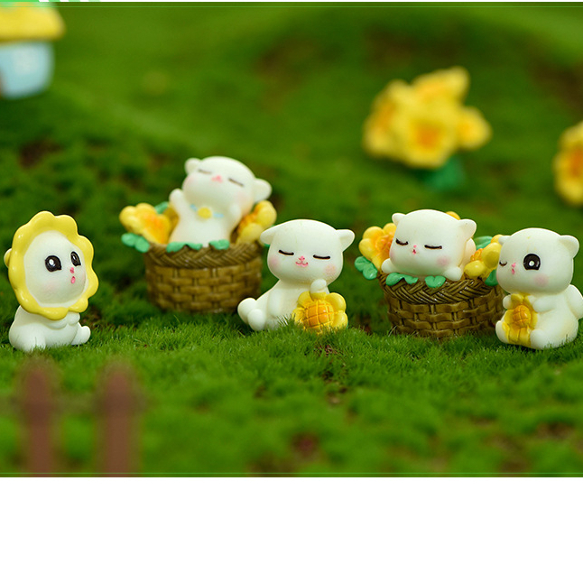 แมวทานตะวัน (ราคา/1ชิ้น) ตุ๊กตาแต่งบ้าน ตุ๊กตาแต่งสวน ของสะสม โมเดล จัดสวนถาด พร็อพถ่ายรูป