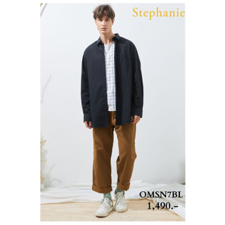 STEPHANIE เสื้อเชิ๊ตแขนยาวสีดำผู้ชาย (OMSN7BL)