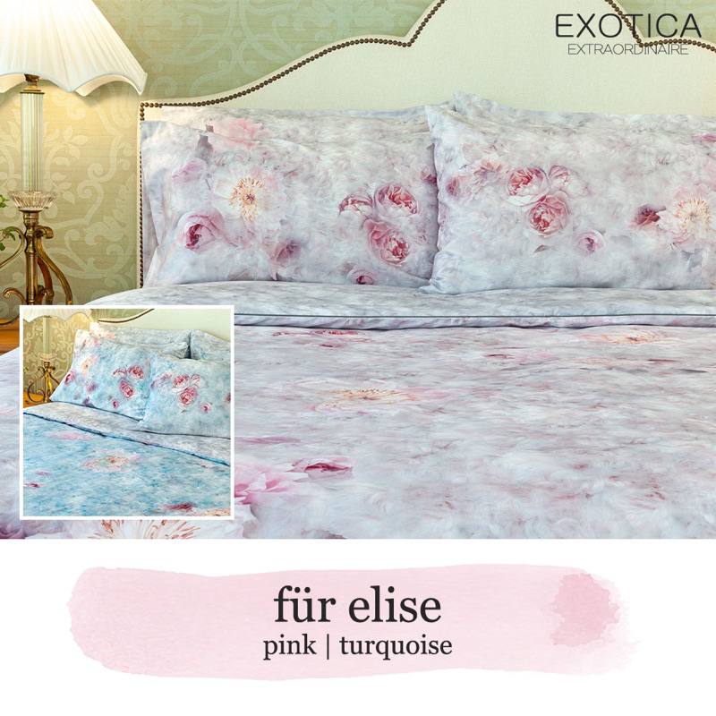 EXOTICA รุ่น Fur Elise  ชุดผ้าปูที่นอนรัดมุม + ปลอกหมอน ขนาด 6 / 5 / 3.5 ฟุต