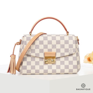 LOUIS VUITTON CROISETTE PM WHITE DAMIER AZUR CANVAS GHW MICROCHIP