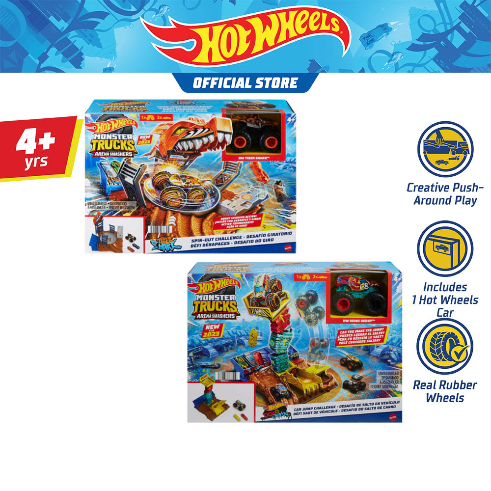 HOT WHEELS Monster Trucks ARENA SMASHERS Semi Finals Assortment ฮอตวีล มอนสเตอร์ทรัคส์ ชุดอารีน่าสแมชเชอร์ รุ่นเซมมิไฟเนิลส์ คละแบบ (HNB92)