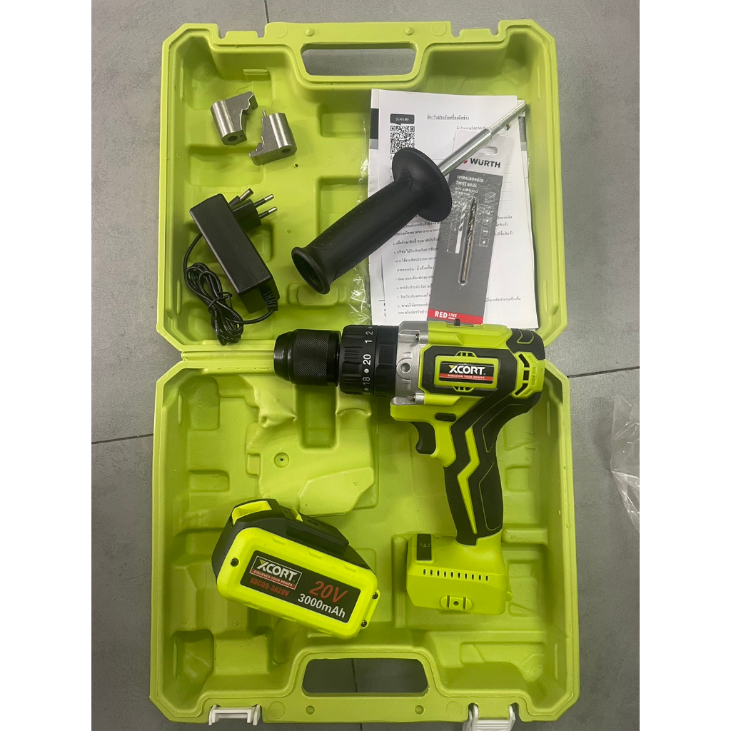 XCORT สว่านกระแทกไร้สาย รุ่น XDC08-2113BL มอเตอร์บรัสเลส แบตเตอรี่ลิเธียมไอออน 20 โวลต์ของแท้ พร้อมส