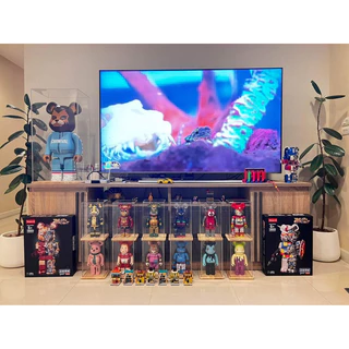 พร้อมส่ง - กล่องอะคริลิค ฐานไม้ กล่อง BEARBRICK 400% กล่องครอบโมเดล งานไทย เนื้อใส