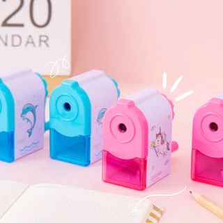 กบเหลาดินสอแบบมือหมุน เครื่องเหลาดินสอลายการ์ตูน Pencil sharpener (พร้อมส่งในไทย)