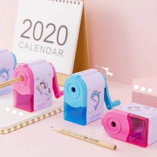 กบเหลาดินสอแบบมือหมุน เครื่องเหลาดินสอลายการ์ตูน Pencil sharpener (พร้อมส่งในไทย)