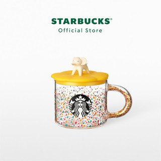 Starbucks Glitter Handle with Elephant Lid Glass 11oz. แก้วน้ำสตาร์บัคส์ ขนาด 11ออนซ์ A11141876