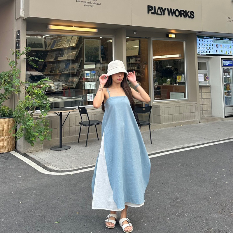 Cozy set ชุดเซ็ท2ชิ้น ชุดเดรสและกระโปรงผ้าฝ้าย ชุดมินิมิอลเกาหลี