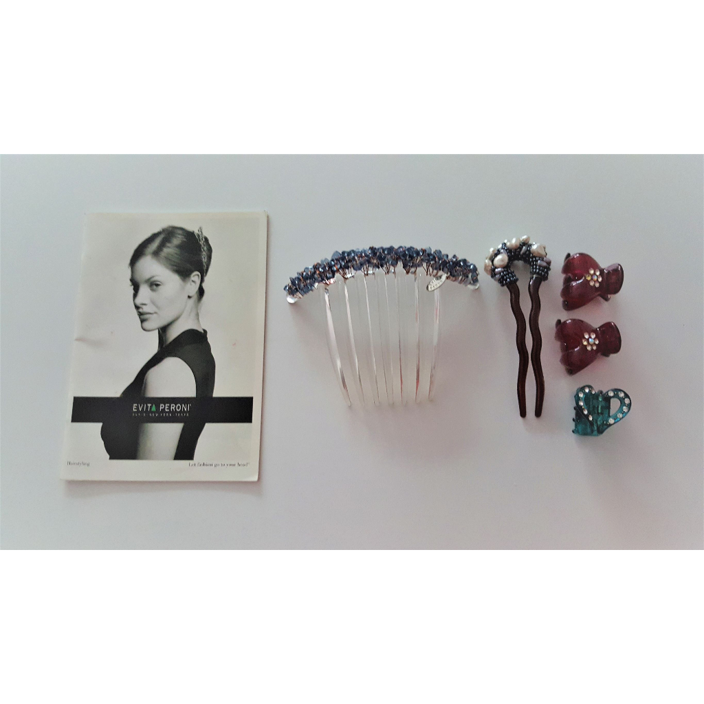 Genuine Evita Peroni Comb หวี + Pin ปิ่นปักผม with Hairstyling Booklet + 3 Small Hair Clips made in Korea ของแท้ 100%