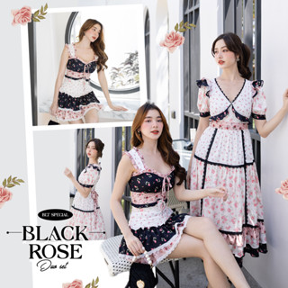 SP26/SP27 BLT SPECIAL เซ็ทกระโปรงสั้นและเดรสยาวโทนสี Pink, White &amp; Black