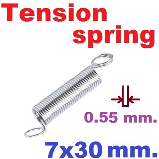 (9ชิ้น)สปริงขดแบบดึง ขนาด 7x30 mm.Tension spring Extension spring Steel สปริงดึง สปริงเกี่ยว