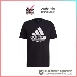 เสื้อ Adidas Logo Printing Pattern Round Neck Short Sleeve Black T-Shirt (GL3707)