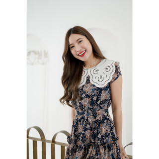 PD165 Navy Collar Dress