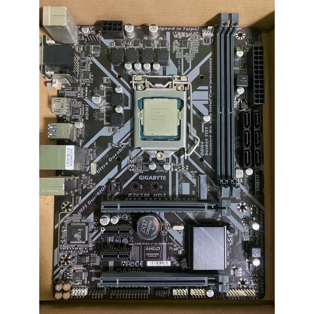 MAINBOARD 1151V2 GIGABYTE B365M HD3 + CPU I5 9400f