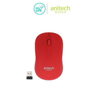 Anitech Wireless optical mouse เม้าส์ไร้สาย รุ่น W221 สีแดง รับประกัน 2 ปี