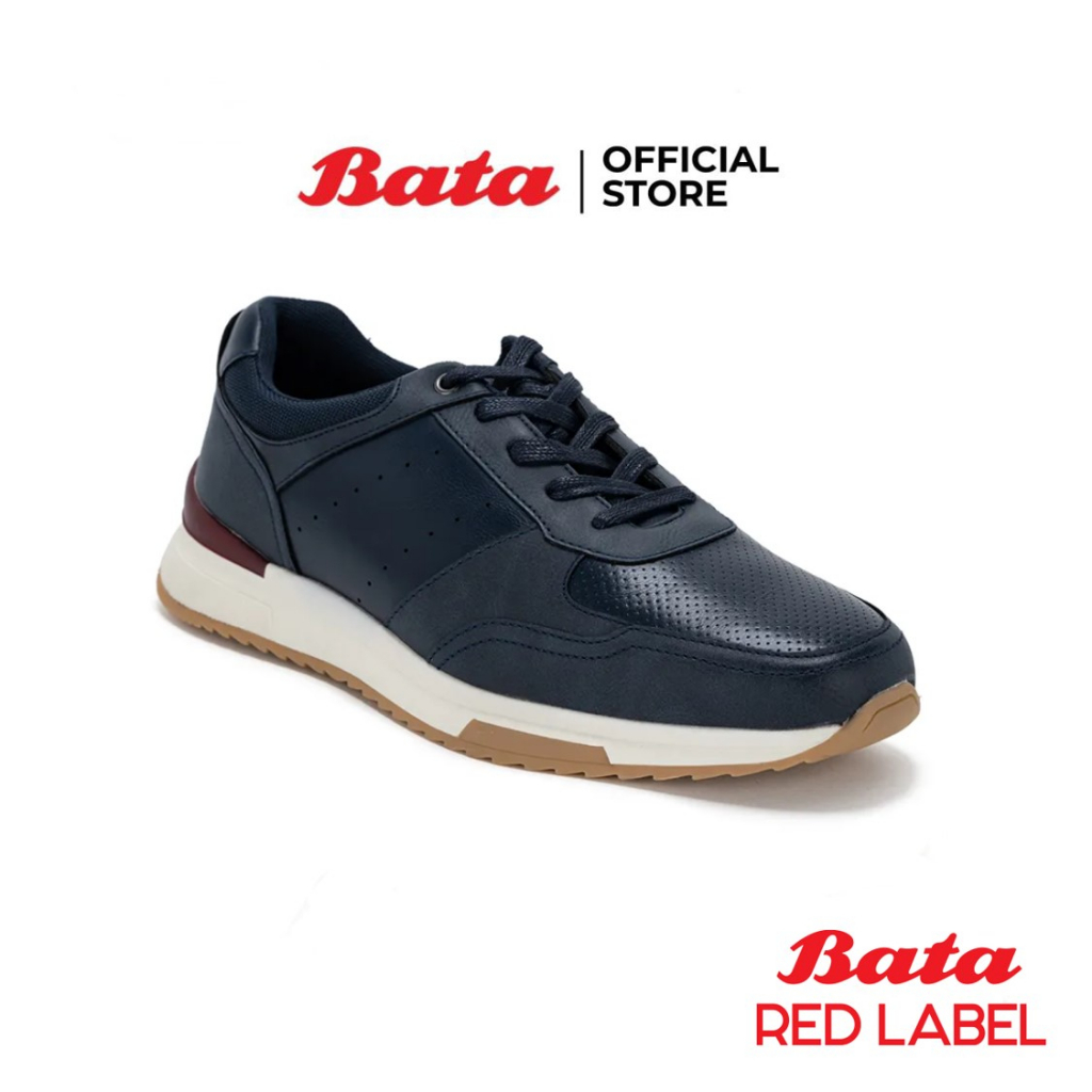 Bata Red Label บาจา รองเท้าผ้าใบ สนีกเกอร์ รองเท้าผ้าใบลำลอง แบบผูกเชือก สำหรับผู้ชาย รุ่น Newman-RL สีกรมท่า 8219107