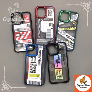 7+ 11 14pro 14promax เคสขอบสีหลังใสพิมพ์เต็มกันเลนส์กล้อง ขอบสีเลนส์เงา พิมพ์ลายเท่