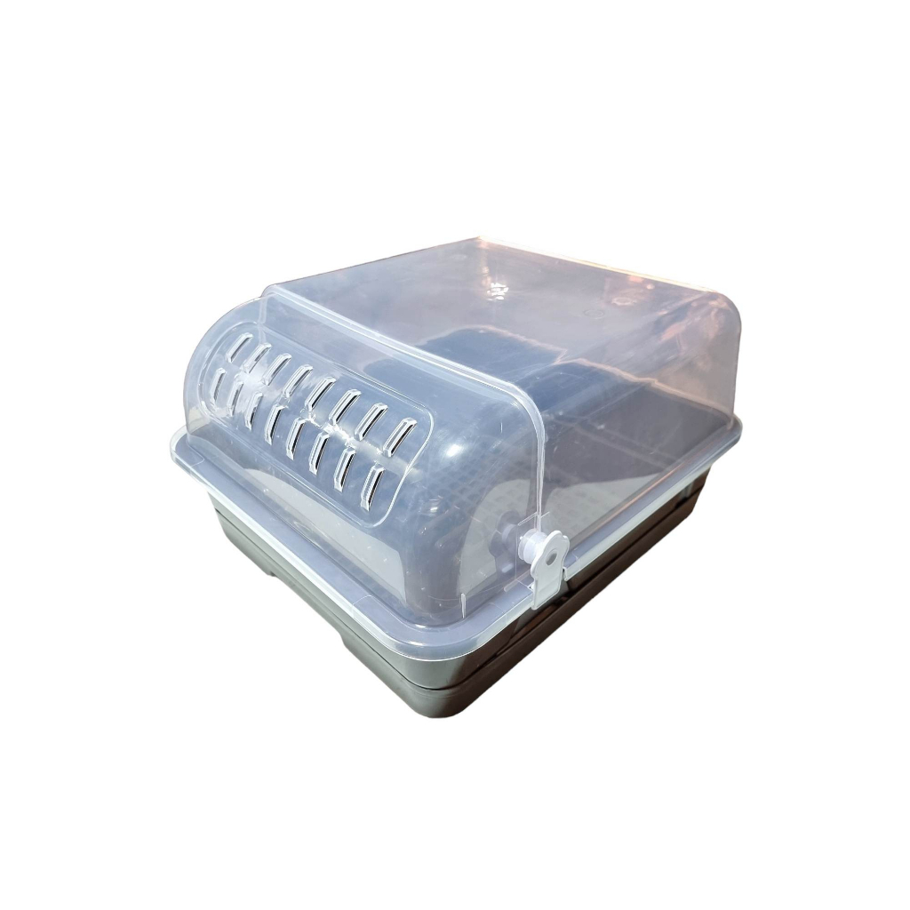 ที่คว่ำจานพลาสติก ที่วางจาน ที่คว่ำจาน มีฝาปิด ขนาดใหญ่ มีฐานรองน้ำ มี3สี พลาสติกเกรด Aหนา - รูปที่ 6