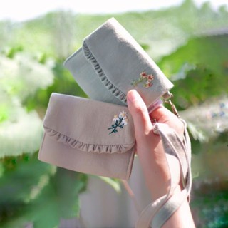 mini purse ( pre-order ) กระเป๋าสตางค์ใบสั้น เลือกลายปักและสีผ้าได้