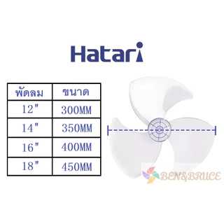 ส่งฟรี🛵 พร้อมส่ง ใบพัดลม "แท้" HATARI ฮาตาริ 12นิ้ว,14นิ้ว,16นิ้ว,18นิ้ว* ของแท้จากโรงงาน* จากศูนย์