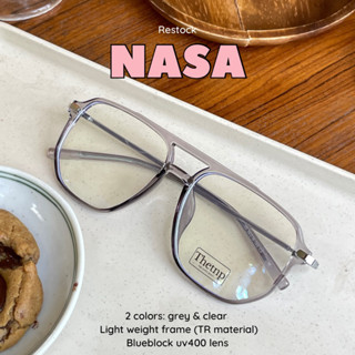 🪐 NASA (blueblock uv400) กรอบแว่น TR ทรงเหลี่ยมมีคาน น้ำหนักเบา ใส่สบาย