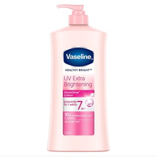 (ขวดใหญ่) Vaseline Healthy Bright UV Extra Brightening Gluta Glow Lotion 500 มล.