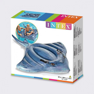 Intex ส่งฟรี แพปลากระเบน 1.88x1.45x0.31 ม. รุ่น 57550 ผลิตจากไวนีลหนา 0.25 มม มีที่จับด้านข้างลำตัว เพื่อการทรงตัวที่ดี