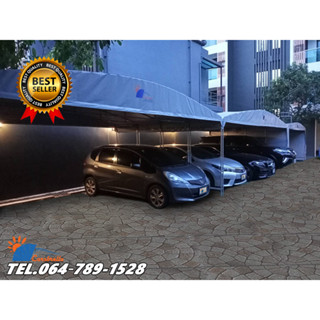 โรงจอดรถสำเร็จรูป CARSBRELLA รุ่น TWIN A  สําหรับรถยนต์ขนาดเล็ก-กลาง สามารถจอดรถได้ 2 - 3 คัน‎