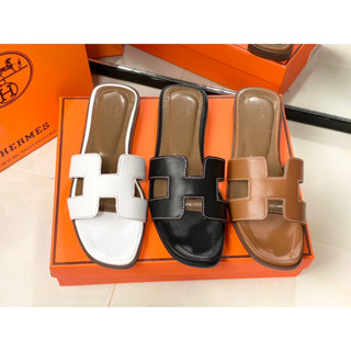 พร้อมส่งรองเท้าแตะHERMES SANDAL ORAN หนังเดินด้ายแบบอริจินอล พร้อมอุปกรณ์ครบเซต