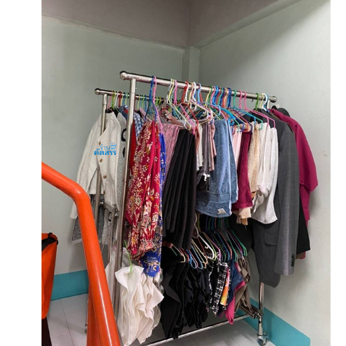 ราวตากผ้าพับได้ บาร์เรียบ ราวตากผ้าคอนโด ปรับสูง-ต่ำ บาร์ขยายซ้าย-ขวา ล้อล็อกได้ สแตนเลสทั้งตัว ข้อต่อสแตนเลส ราคา ถูกที่สุด ดีลบีเคเค แกลเลอรีภาพที่ 8