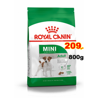 Royal canin Mini Adult 800g สุนัขพันธุ์เล็ก อายุ 1ปีขึ้นไป ขนาด 800g.