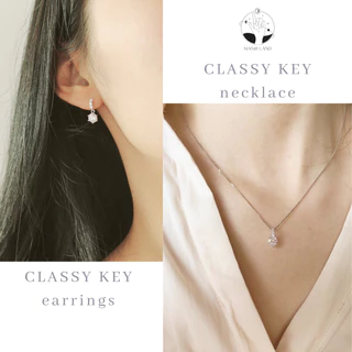 MNL💗ต่างหูเพชรโมซาไนต์ Classy Key เครื่องประดับแฟชั่น เงินแท้925 ไม่ลอกดำ มินิมอล ออกงาน วันเกิด ของขวัญ ผู้หญิง ใส่ง่าย