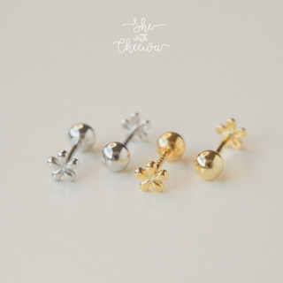 She with Cheewa | silver925 | violet earring ต่างหูเงินแท้ รูปดอกไม้