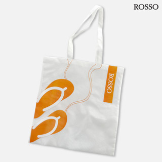 [สินค้าสมนาคุณงดจำหน่าย] Rosso ถุงกระเป๋าผ้า TOTE SHOPPING BAG สีขาว