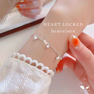 MNL💗HEART LOCKED สร้อยข้อมือโซ่จี้หัวใจ สร้อยข้อมือเงินแท้ จี้หัวใจ สร้อยข้อมือแฟชั่น สร้อยข้อมือผู้หญิง กำไลข้อมือ