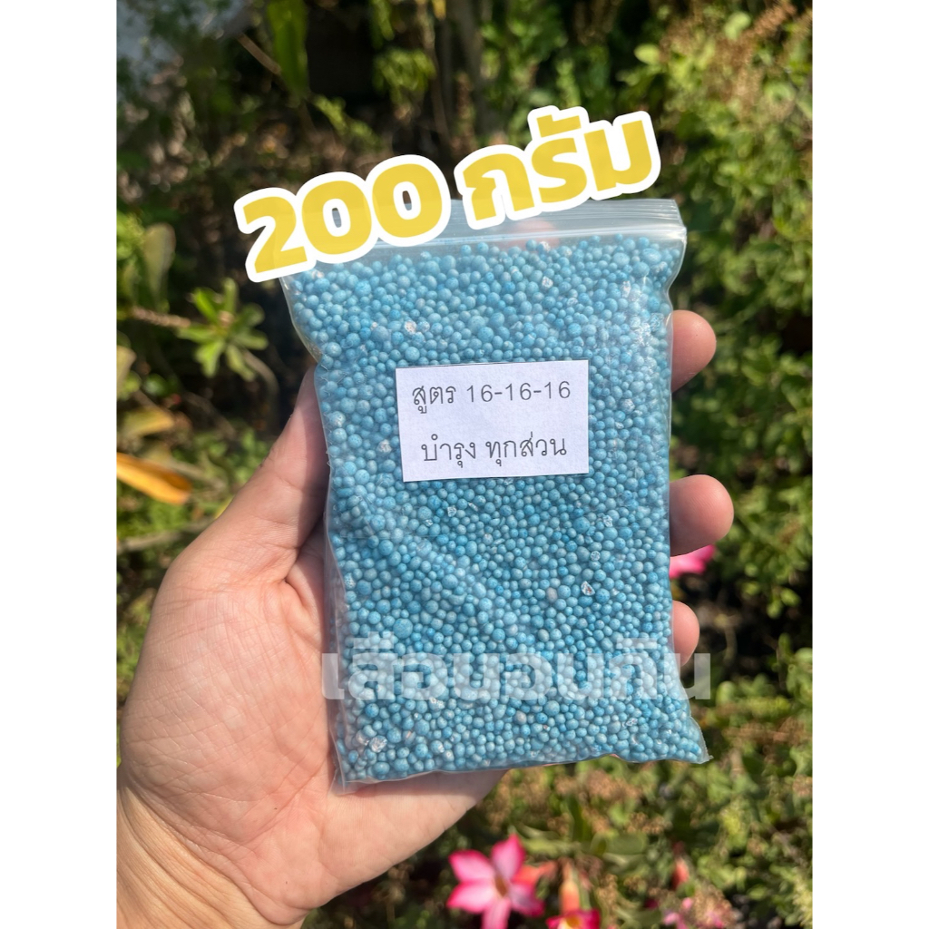 ปุ๋ย 16-16-16 ขนาด บำรุงทุกส่วนของต้นไม้ ต้น ดอก ผล ใบ (200กรัม)