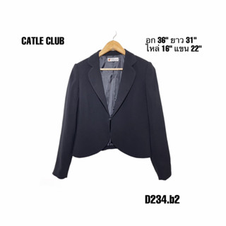 women suit เสื้อสูทสีดำ CATLE CLUB ผ้าดี อก 36” ยาว 21 D234.b2