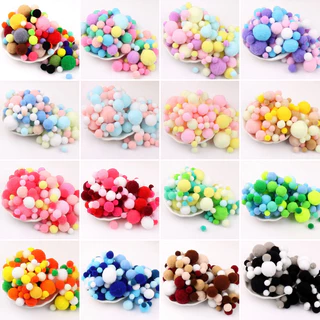 ปอมปอมคละขนาด คละสี 1cm-3cm (20กรัม /130-135 ลูก)
