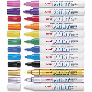 ปากกาเพ้นท์ ปากกามาร์คเกอร์ ปากกาน้ำมัน Uni Paint Marker รุ่น PX-20 ชนิดหัวกลม เขียนได้ทุกพื้นผิว [S24]