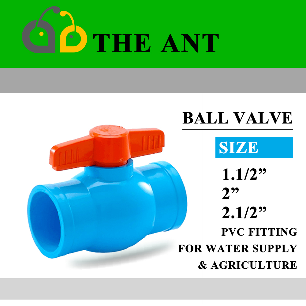 บอลวาล์วพีวีซี THE BEE สีน้ำเงิน ประตูน้ำ วาล์วน้ำ Ball Valve PVC ขนาด 1.1/2"(นิ้วครึ่ง)