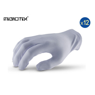 ถุงมือผ้าพับริมสีขาว MICROTEX®(12 คู่) | งานจิวเวอรี่ | งานอิเล็กทรอนิกส์