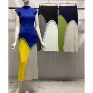 กระโปรงอัดพลีทสีสวยฤดูใบไม้ผลิเวอร์ชั่นเกาหลีเอวสูงดูผอมสบายยืดกระโปรงTP14